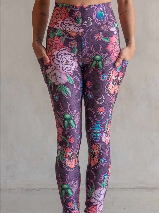 Eagle Rock Werkshop Pants - High-Waist Werkshop pocket leggings - enchanted garden
